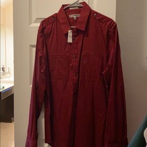 Express XL fitted maroon casual dress shirt
